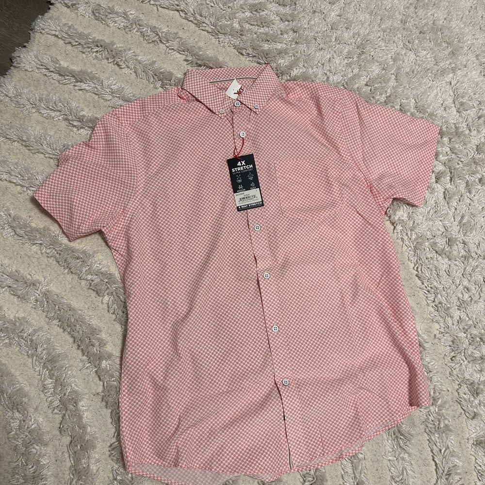 Men's Pink Short Sleeve Shirt - Picture 2 of 2